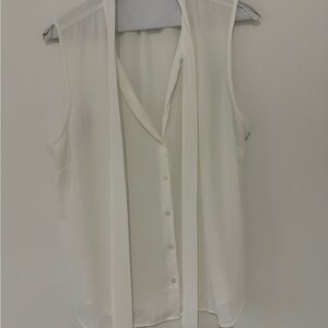 J Crew sheer white sleeveless blouse